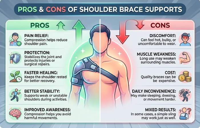 pros and cons of shoulder brace supports