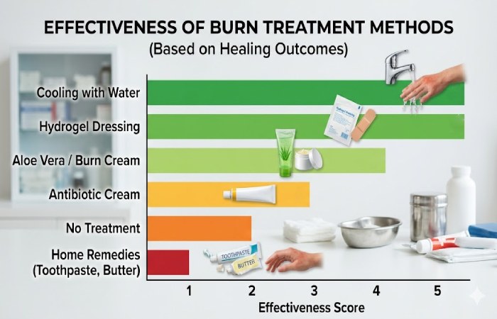 effectiveness of burn treatment methods