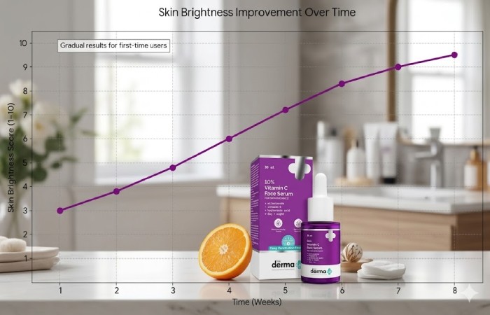 skin brightness improvement over time