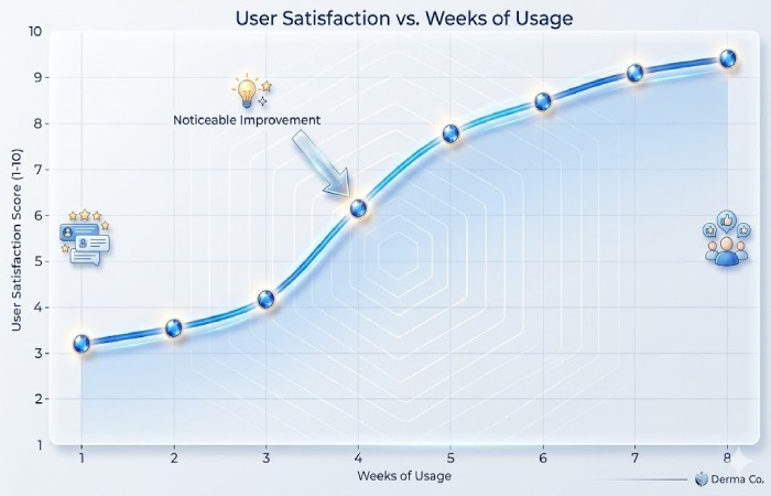 user satisfaction vs weeks of usage